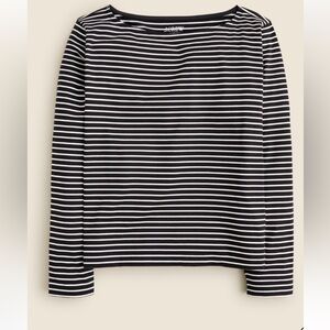 J. Crew  Pima cotton Black and White Striped Top